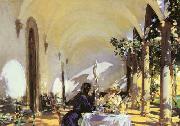 John Singer Sargent Breakfast in  the Loggia painting
